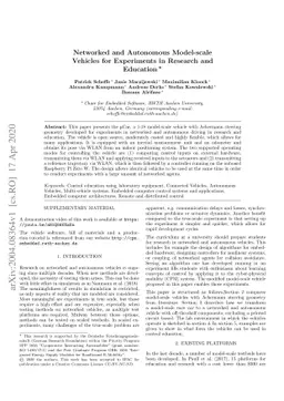 Networked and Autonomous Model-scale Vehicles for Experiments in
  Research and Education