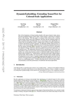 DynamicEmbedding: Extending TensorFlow for Colossal-Scale Applications