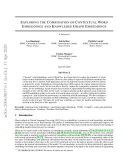 Exploring the Combination of Contextual Word Embeddings and Knowledge
  Graph Embeddings