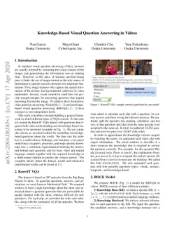 Knowledge-Based Visual Question Answering in Videos