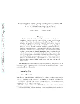 Analyzing the discrepancy principle for kernelized spectral filter
  learning algorithms
