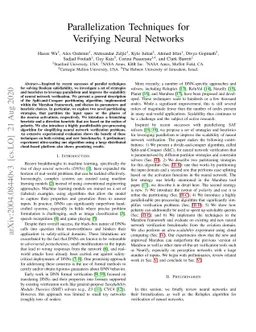 Parallelization Techniques for Verifying Neural Networks