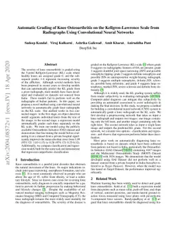 Automatic Grading of Knee Osteoarthritis on the Kellgren-Lawrence Scale
  from Radiographs Using Convolutional Neural Networks