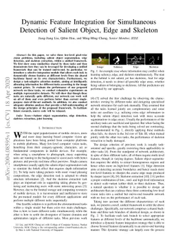 Dynamic Feature Integration for Simultaneous Detection of Salient
  Object, Edge and Skeleton