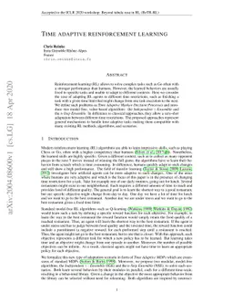 Time Adaptive Reinforcement Learning