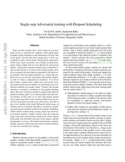 Single-step Adversarial training with Dropout Scheduling
