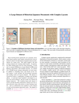 A Large Dataset of Historical Japanese Documents with Complex Layouts