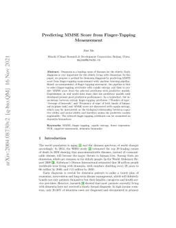 Predicting MMSE Score from Finger-Tapping Measurement