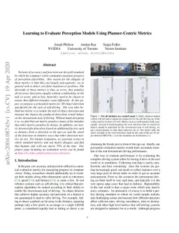 Learning to Evaluate Perception Models Using Planner-Centric Metrics