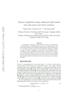 Tensor completion using enhanced multiple modes low-rank prior and total
  variation