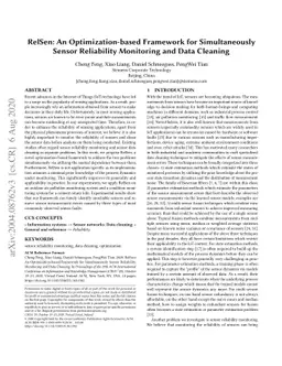 RelSen: An Optimization-based Framework for Simultaneously Sensor
  Reliability Monitoring and Data Cleaning