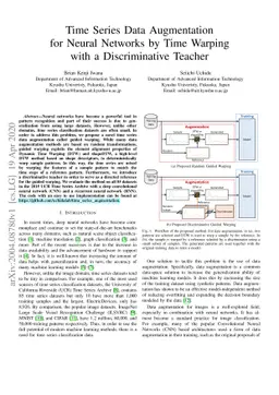Time Series Data Augmentation for Neural Networks by Time Warping with a
  Discriminative Teacher