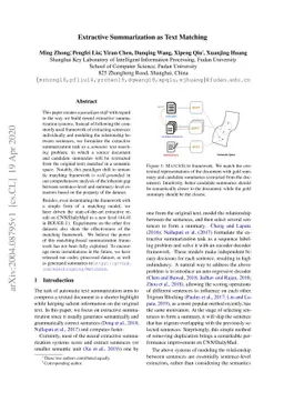 Extractive Summarization as Text Matching