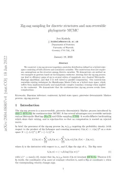Zig-zag sampling for discrete structures and non-reversible phylogenetic
  MCMC