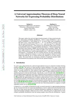 A Universal Approximation Theorem of Deep Neural Networks for Expressing
  Probability Distributions