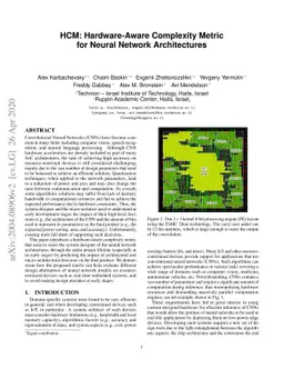 HCM: Hardware-Aware Complexity Metric for Neural Network Architectures