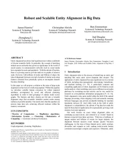 Robust and Scalable Entity Alignment in Big Data