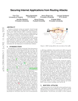 Securing Internet Applications from Routing Attacks