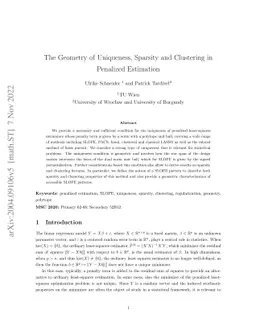 The Geometry of Uniqueness, Sparsity and Clustering in Penalized
  Estimation
