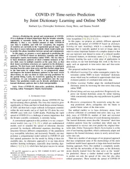 COVID-19 Time-series Prediction by Joint Dictionary Learning and Online
  NMF