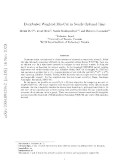 Distributed Weighted Min-Cut in Nearly-Optimal Time