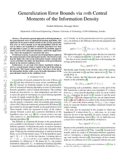 Generalization Error Bounds via $m$th Central Moments of the Information
  Density