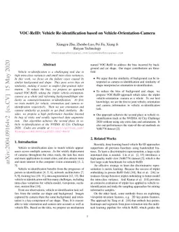 VOC-ReID: Vehicle Re-identification based on Vehicle-Orientation-Camera