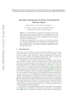 Invariant Integration in Deep Convolutional Feature Space