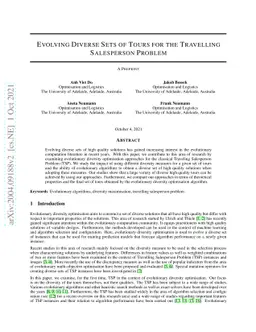 Evolving Diverse Sets of Tours for the Travelling Salesperson Problem