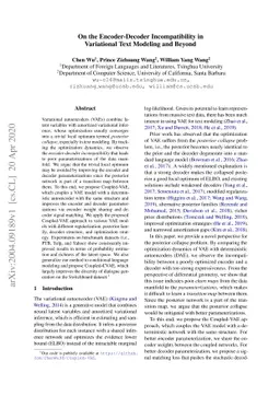 On the Encoder-Decoder Incompatibility in Variational Text Modeling and
  Beyond