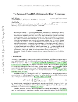 The Variance of Causal Effect Estimators for Binary V-structures
