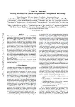 CHiME-6 Challenge:Tackling Multispeaker Speech Recognition for
  Unsegmented Recordings