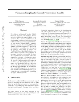Thompson Sampling for Linearly Constrained Bandits