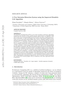 A New Intrusion Detection System using the Improved Dendritic Cell
  Algorithm