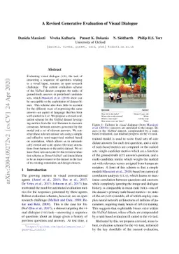 A Revised Generative Evaluation of Visual Dialogue