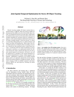 Joint Spatial-Temporal Optimization for Stereo 3D Object Tracking