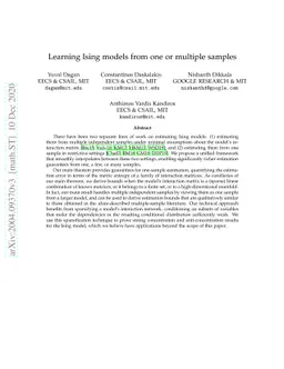 Learning Ising models from one or multiple samples