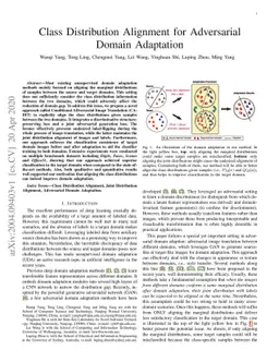 Class Distribution Alignment for Adversarial Domain Adaptation