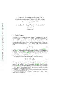 Automated data-driven selection of the hyperparameters for
  Total-Variation based texture segmentation