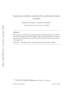 Improving correlation method with convolutional neural networks