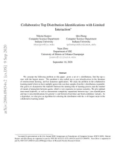 Collaborative Top Distribution Identifications with Limited Interaction