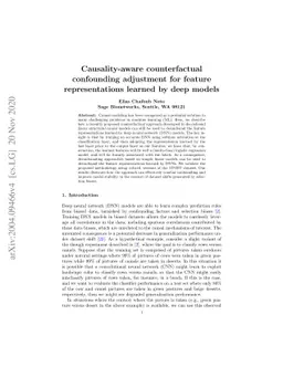 Causality-aware counterfactual confounding adjustment for feature
  representations learned by deep models