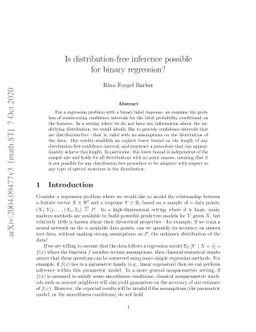 Is distribution-free inference possible for binary regression?