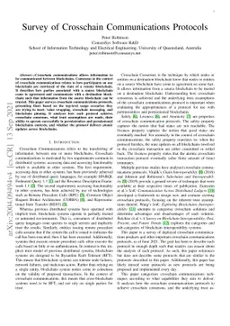 Survey of Crosschain Communications Protocols
