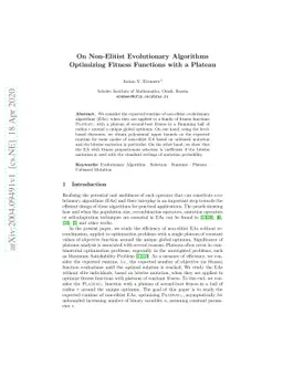 On Non-Elitist Evolutionary Algorithms Optimizing Fitness Functions with
  a Plateau