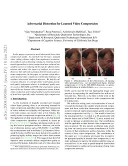 Adversarial Distortion for Learned Video Compression