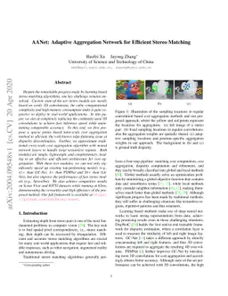 AANet: Adaptive Aggregation Network for Efficient Stereo Matching