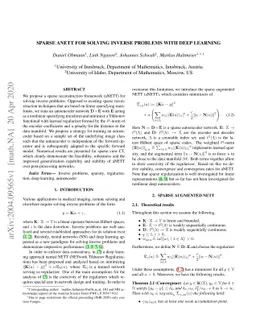 Sparse aNETT for Solving Inverse Problems with Deep Learning