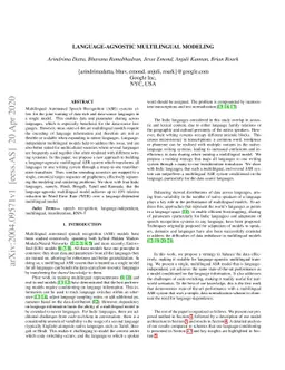 Language-agnostic Multilingual Modeling