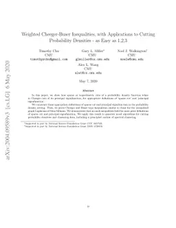 Weighted Cheeger and Buser Inequalities, with Applications to Clustering
  and Cutting Probability Densities